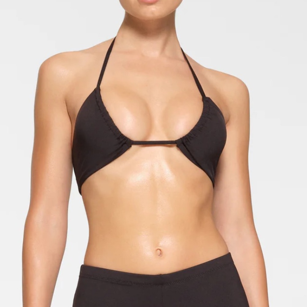 Skims NWT recycled swim cut out triangle halter onyx size large